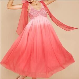 LoveShackFancy Romia Millennial Pink Ombre Hand Dye Size 0 Dress
